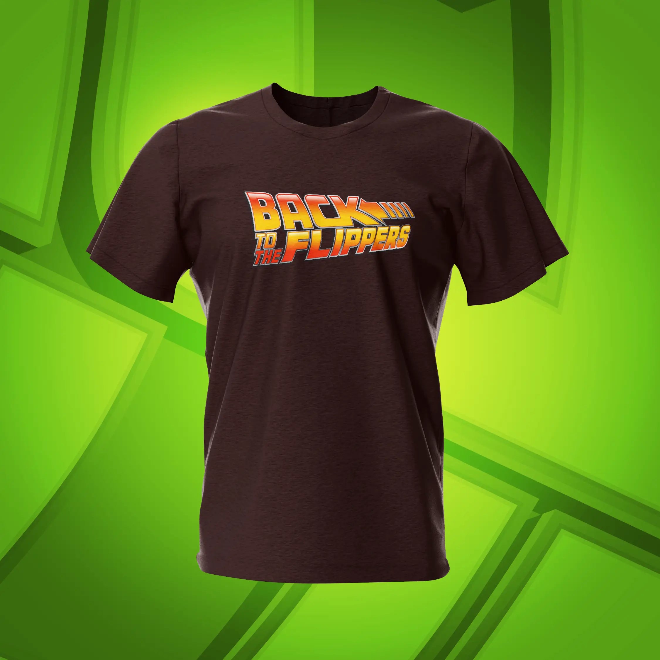Back to the flippers Dark Chocolate Pinball T-Shirt | Pinball Invasion