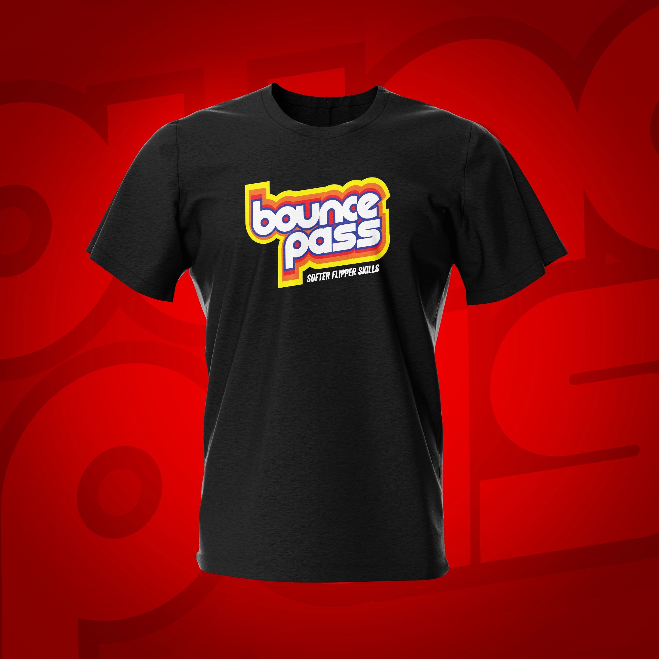 Bounce Pass Black Pinball T-Shirt | Pinball Invasion
