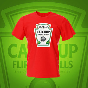 Catchup Flipper Skills Red Pinball T-Shirt | Pinball Invasion