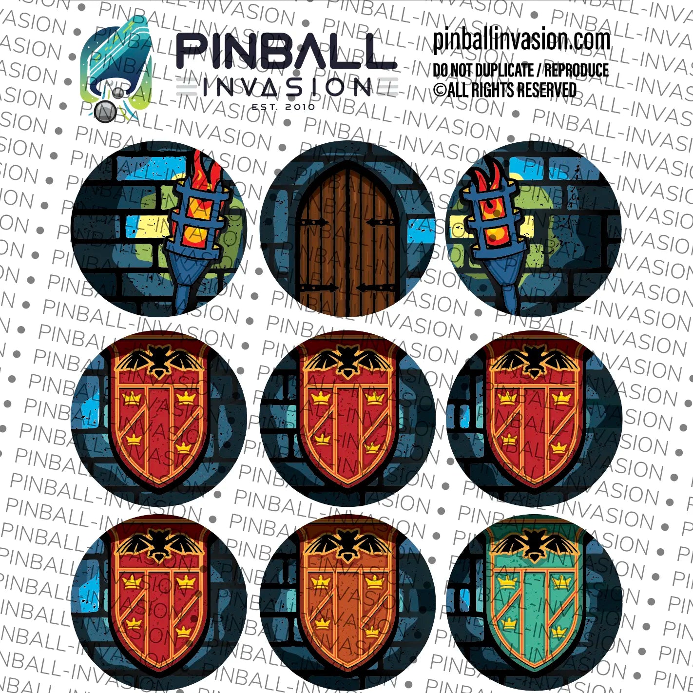 Dracula - Blue Brick Target Decals | Pinball Invasion