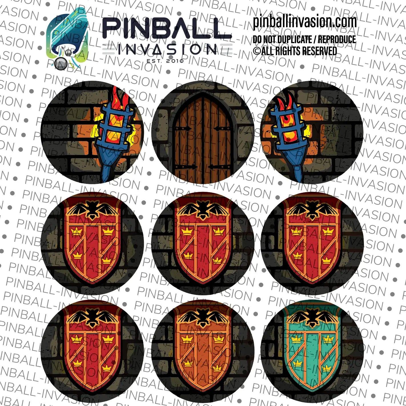Dracula - Slate Brick Target Decals | Pinball Invasion