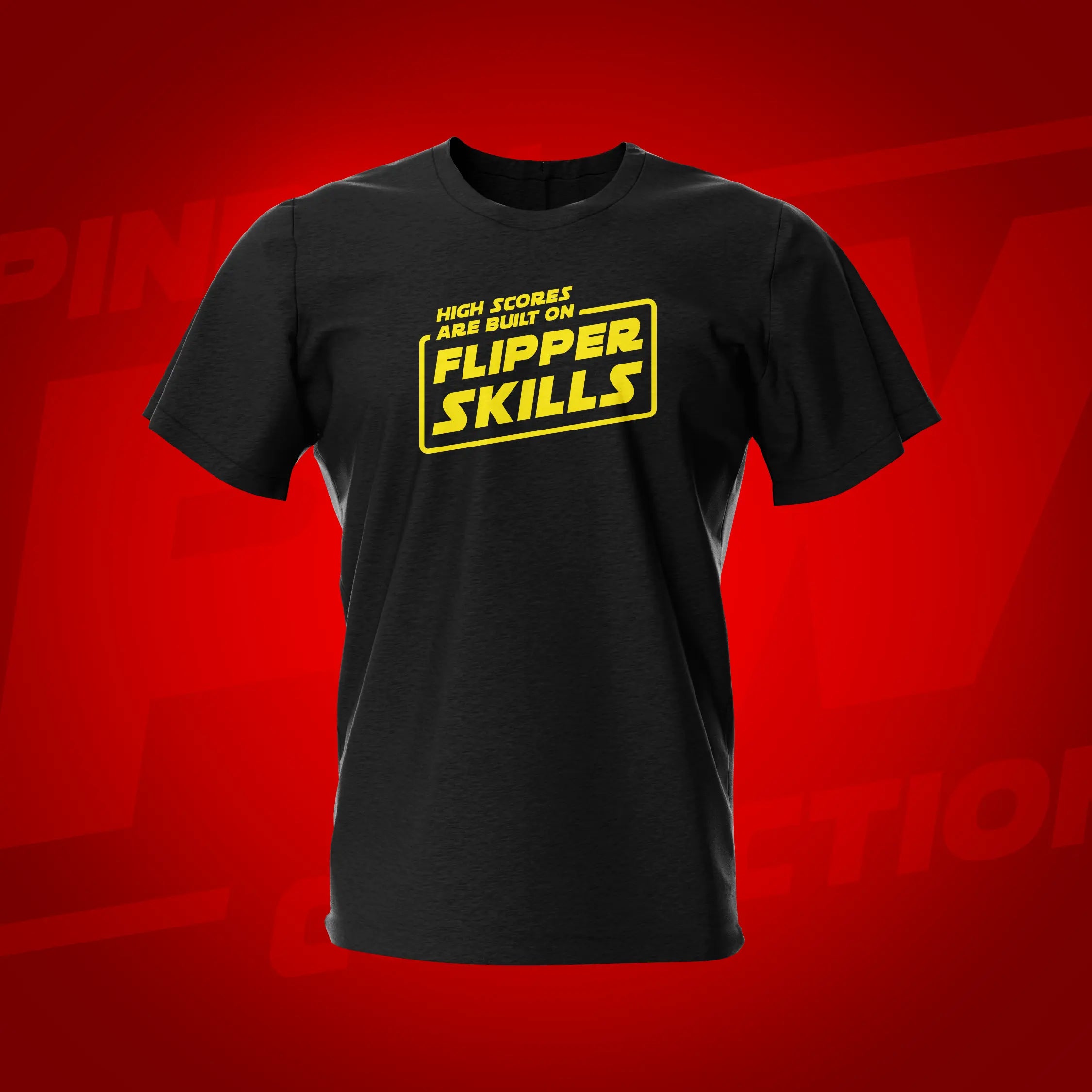 Flipper Skills Black Pinball T-Shirt | Pinball Invasion