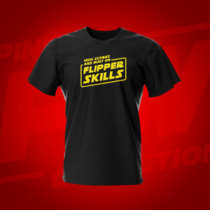 Flipper Skills Black Pinball T-Shirt | Pinball Invasion