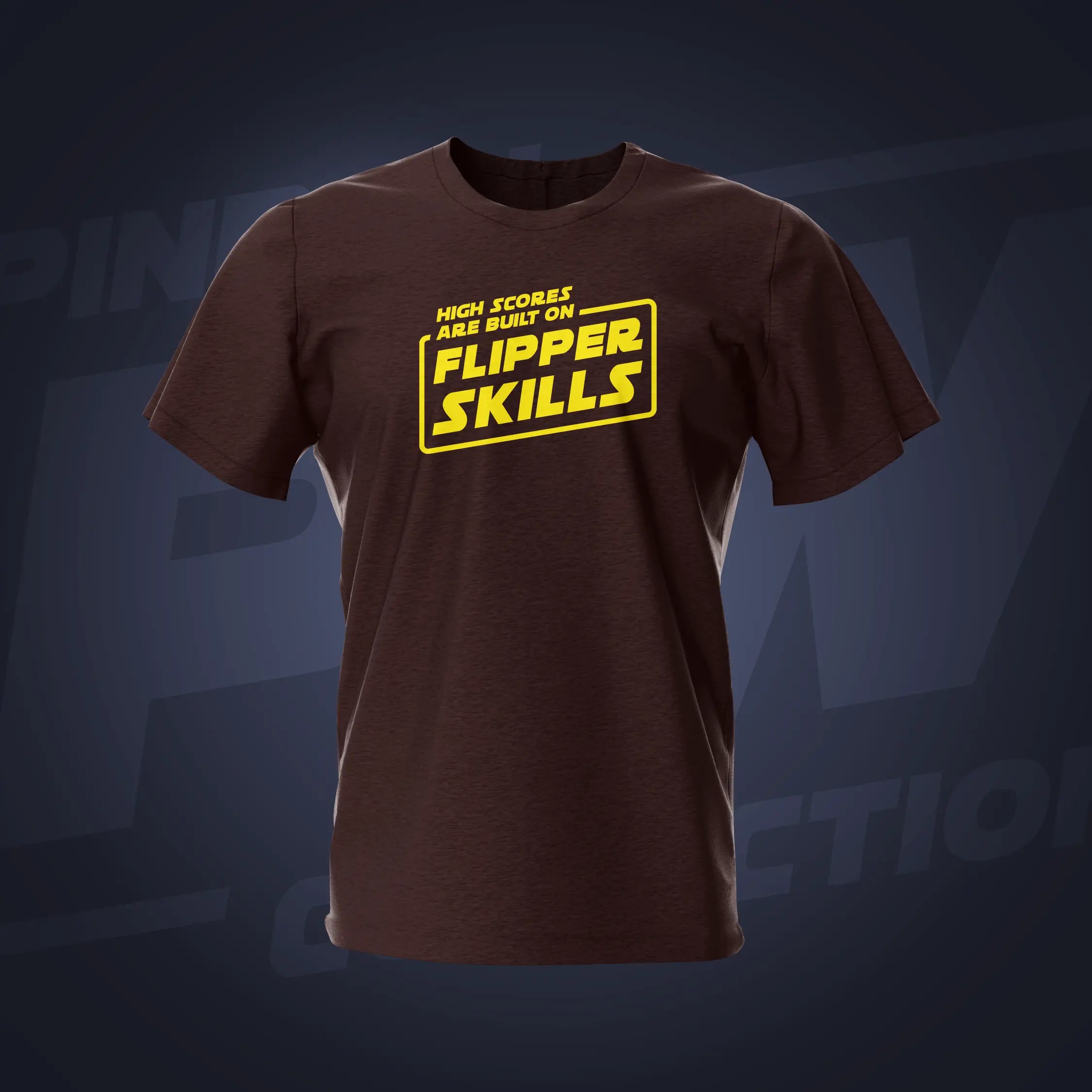 Flipper Skills Dark Chocolate Pinball T-Shirt | Pinball Invasion