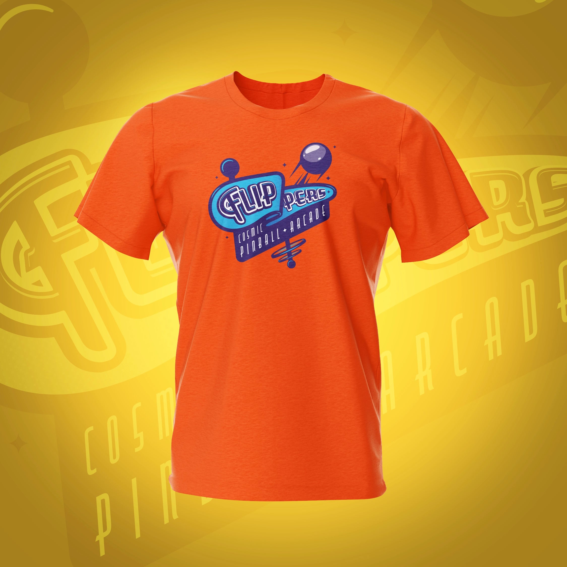 Flippers Light Irish Orange Pinball T-Shirt | Pinball Invasion