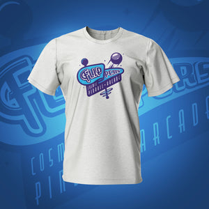 Flippers White Pinball T-Shirt | Pinball Invasion