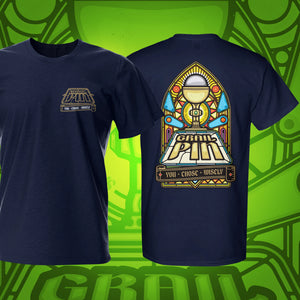 Grail Pin Pinball T-Shirt Navy | Pinball Invasion