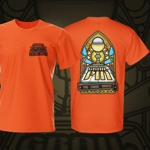 Grail Pin Pinball T-Shirt Orange | Pinball Invasion
