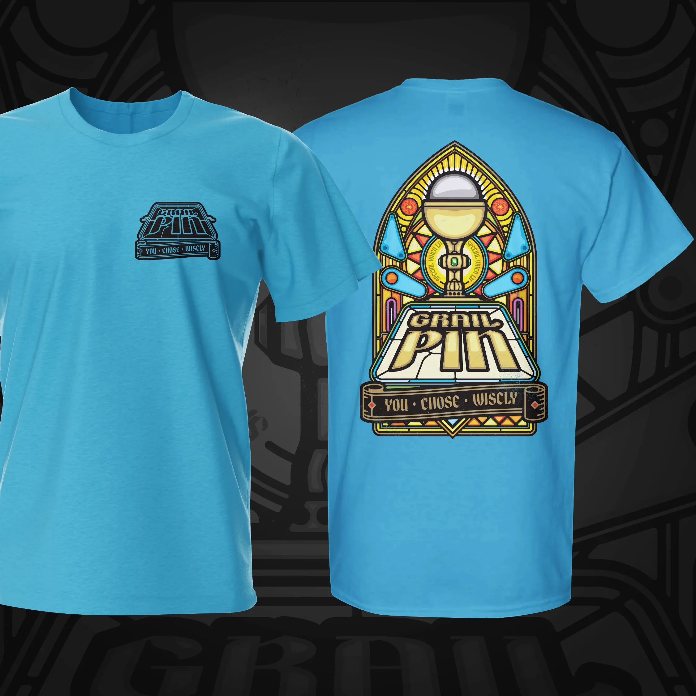 Grail Pin Pinball T-Shirt Sky | Pinball Invasion
