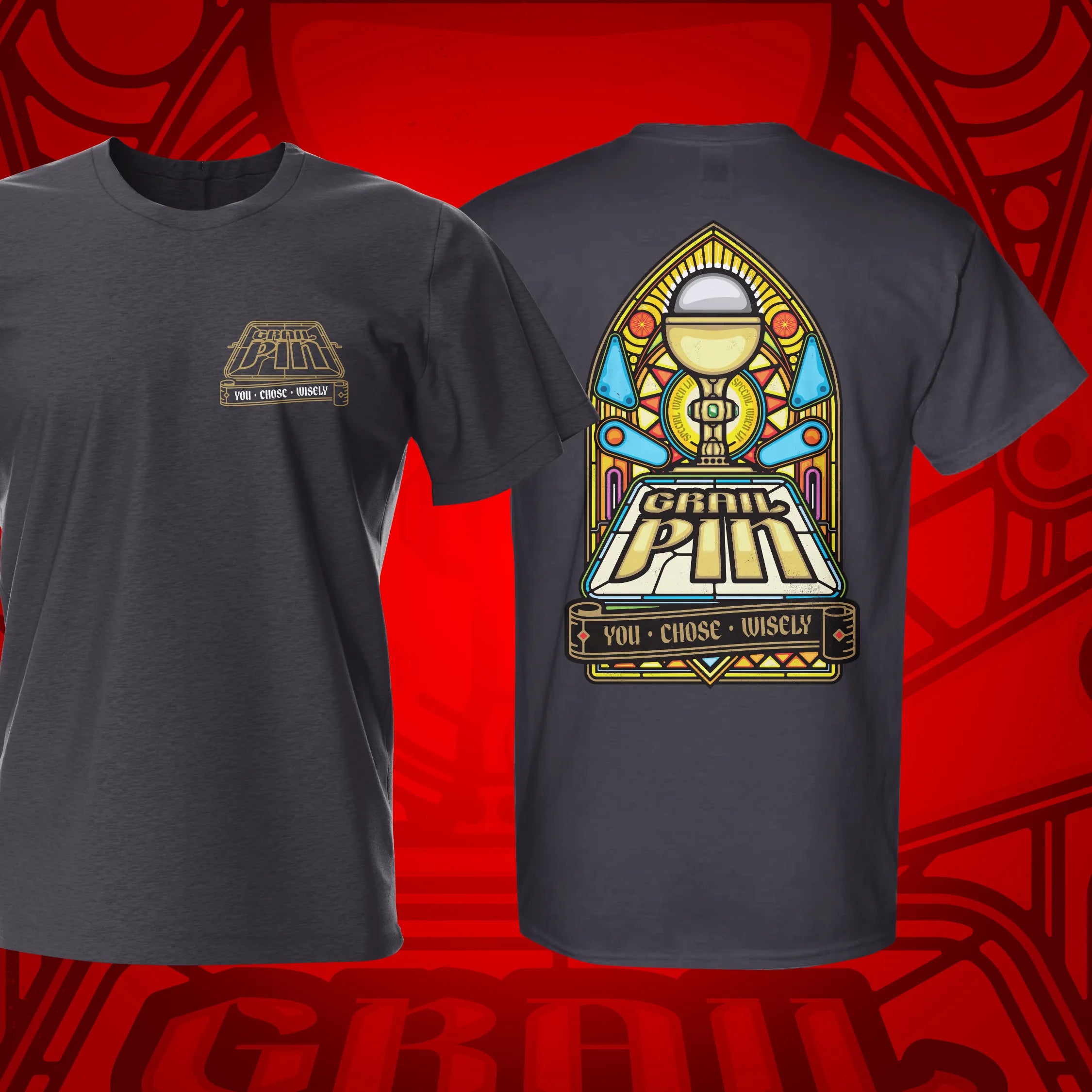 Grail Pin Pinball T-Shirt Tweed | Pinball Invasion