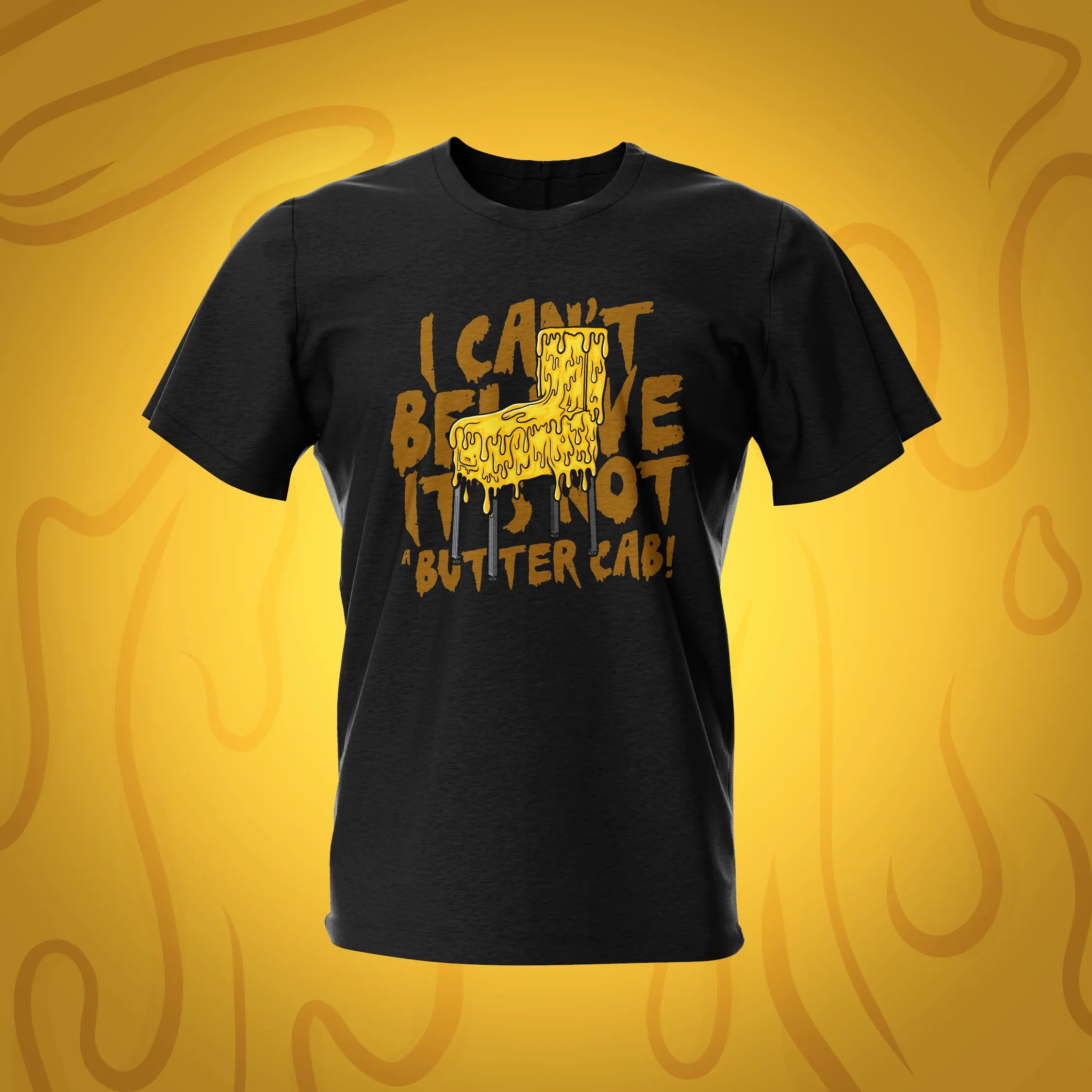 I Cant Believe Its Not A Butter Cab Black Pinball T-Shirt | Pinball Invasion