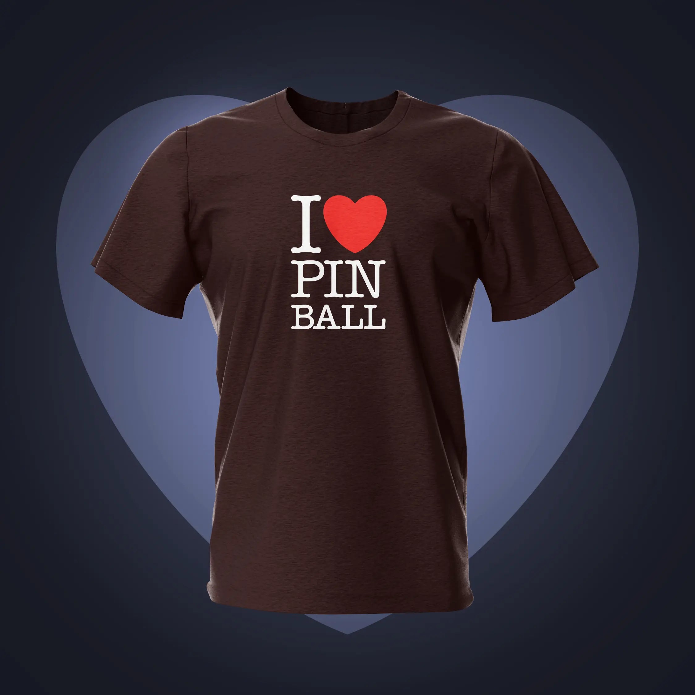 I love Pinball Dark Chocolate T-Shirt | Pinball Invasion