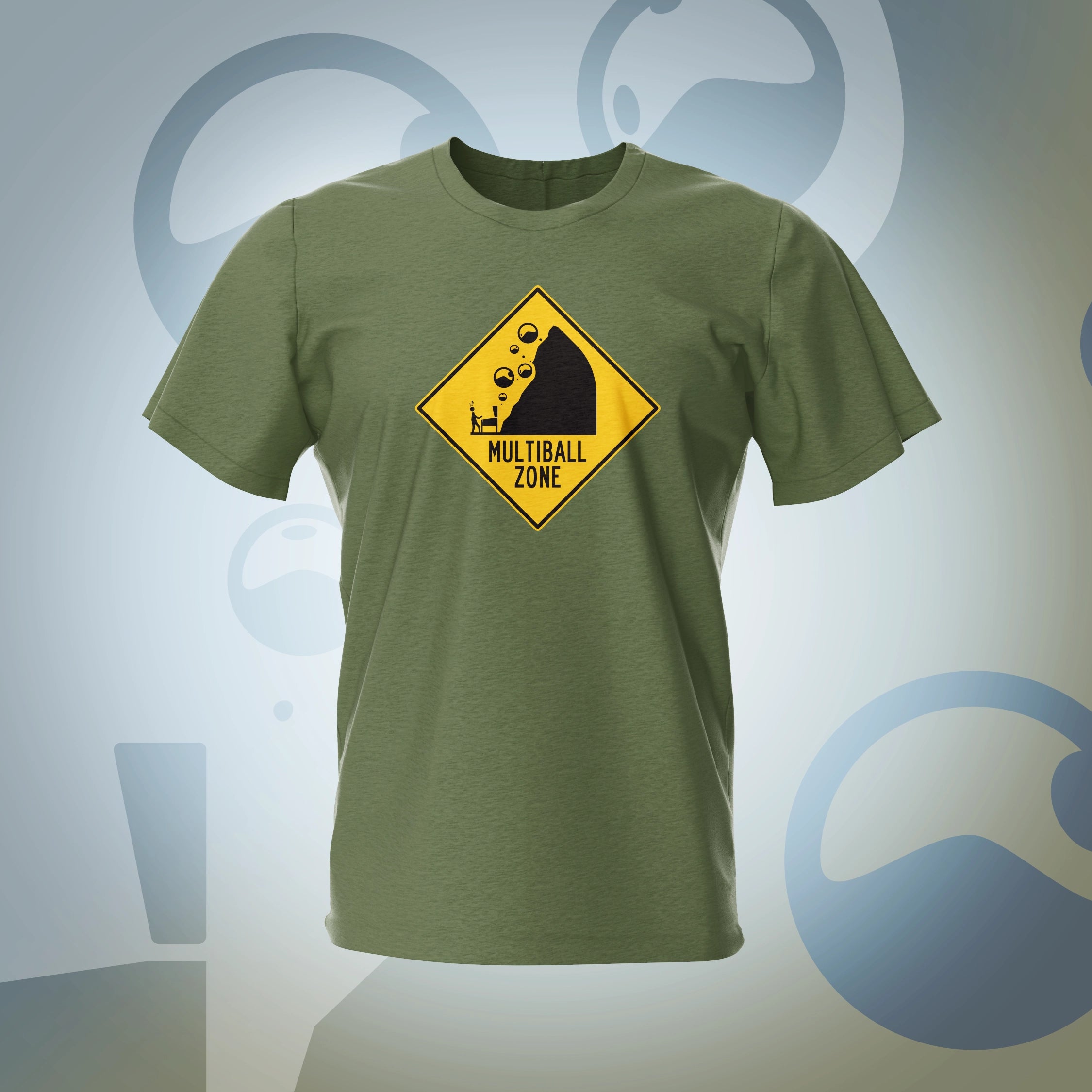 Multiball Zone Military Green Pinball T-Shirt | Pinball Invasion