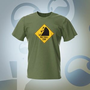 Multiball Zone Military Green Pinball T-Shirt | Pinball Invasion