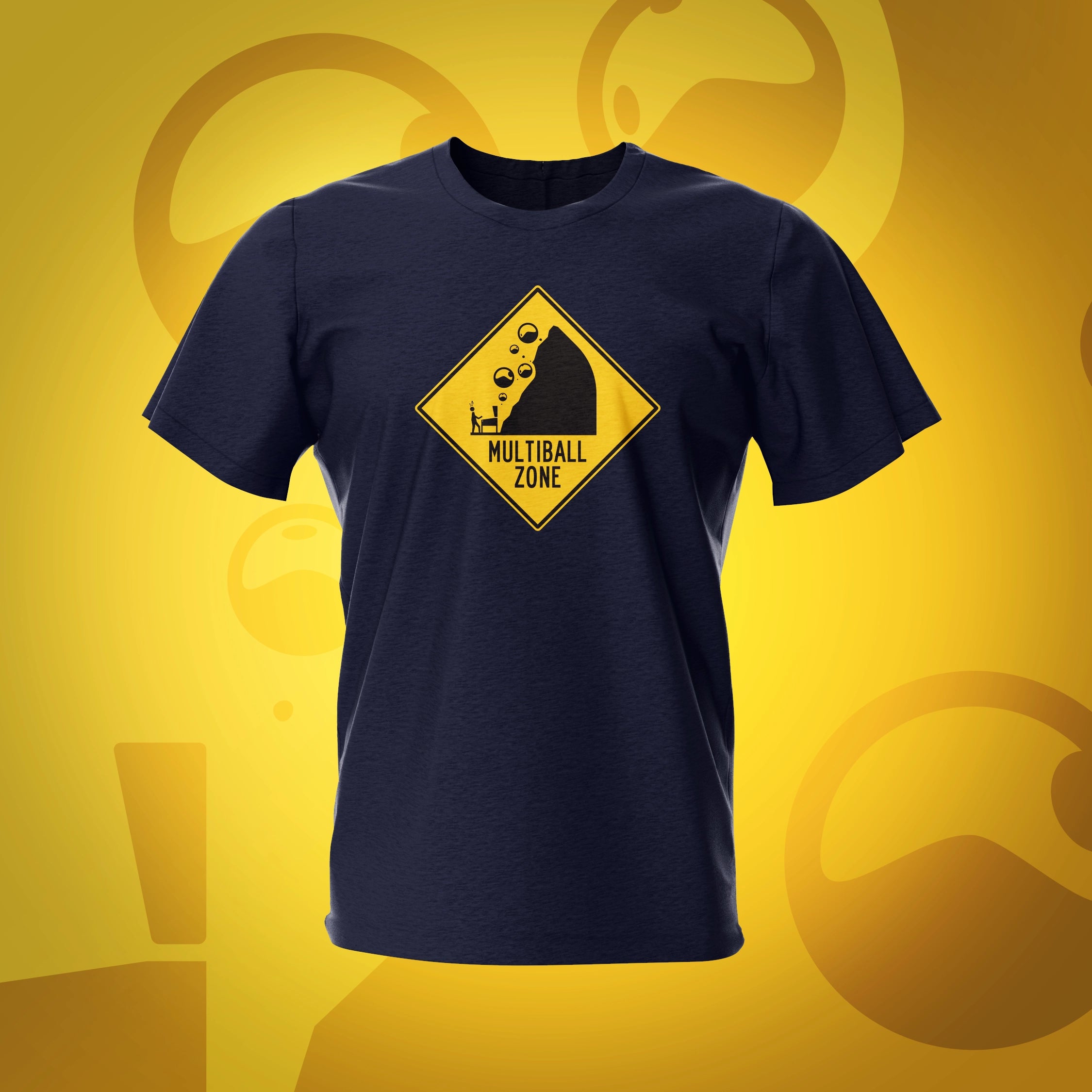 Multiball Zone Navy Pinball T-Shirt | Pinball Invasion