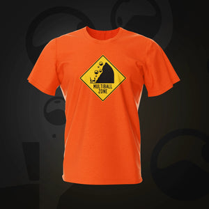 Multiball Zone Orange Pinball T-Shirt | Pinball Invasion