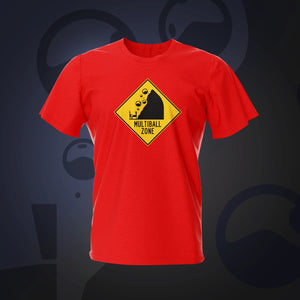 Multiball Zone Red Pinball T-Shirt | Pinball Invasion