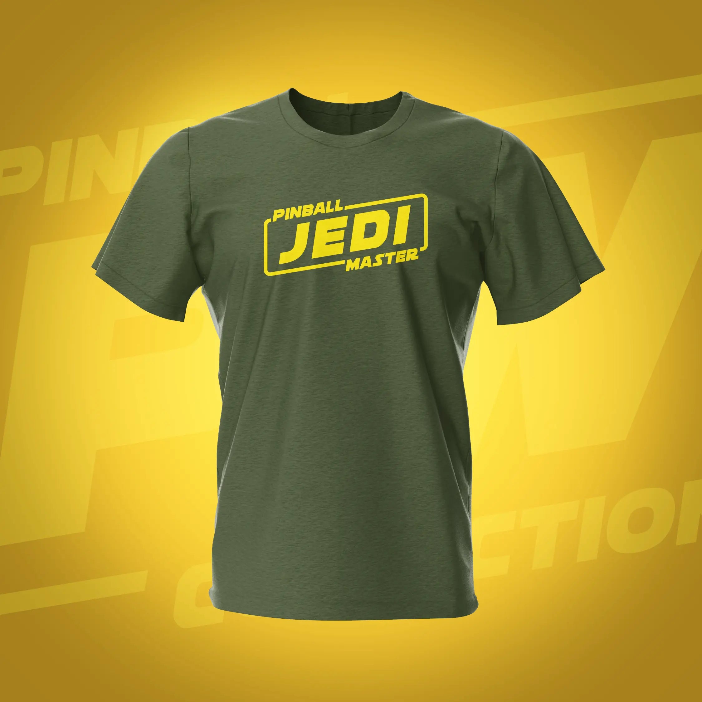 Pinball Jedi Master Military Green Pinball T-Shirt | Pinball Invasion