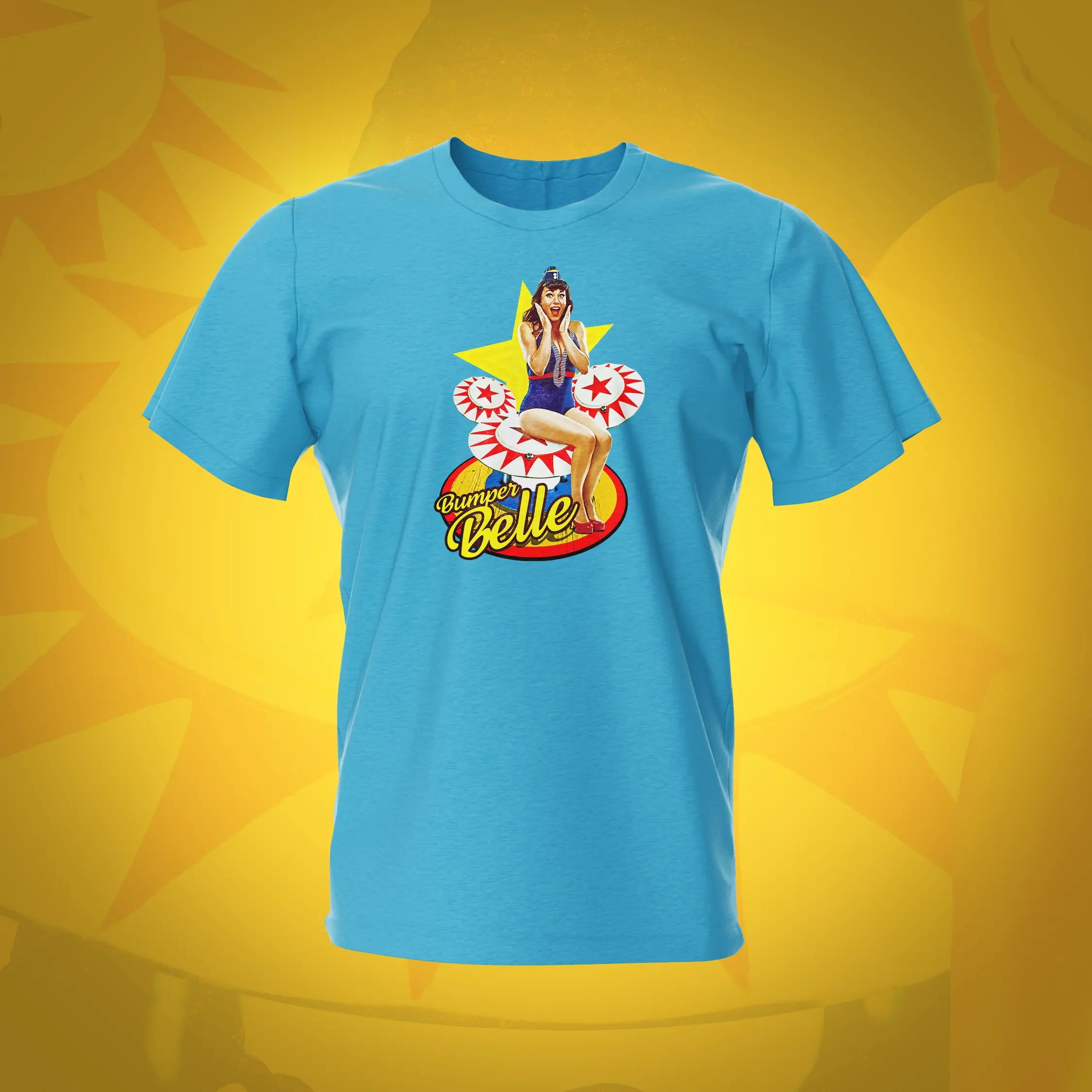 Pinup Bumper Belle Sky Pinball T-Shirt | Pinball Invasion