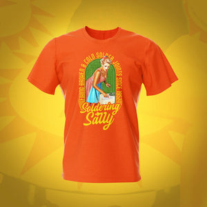 Pinup Soldering Sally Orange Pinball T-Shirt |Pinball Invasion