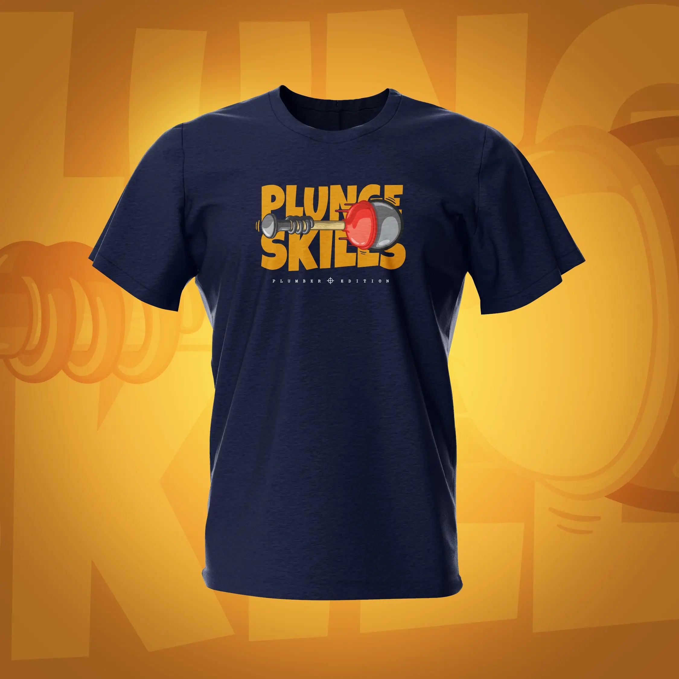 Plungers Skills Navy Plumber Ed Pinball T-Shirt  | Pinball Invasion