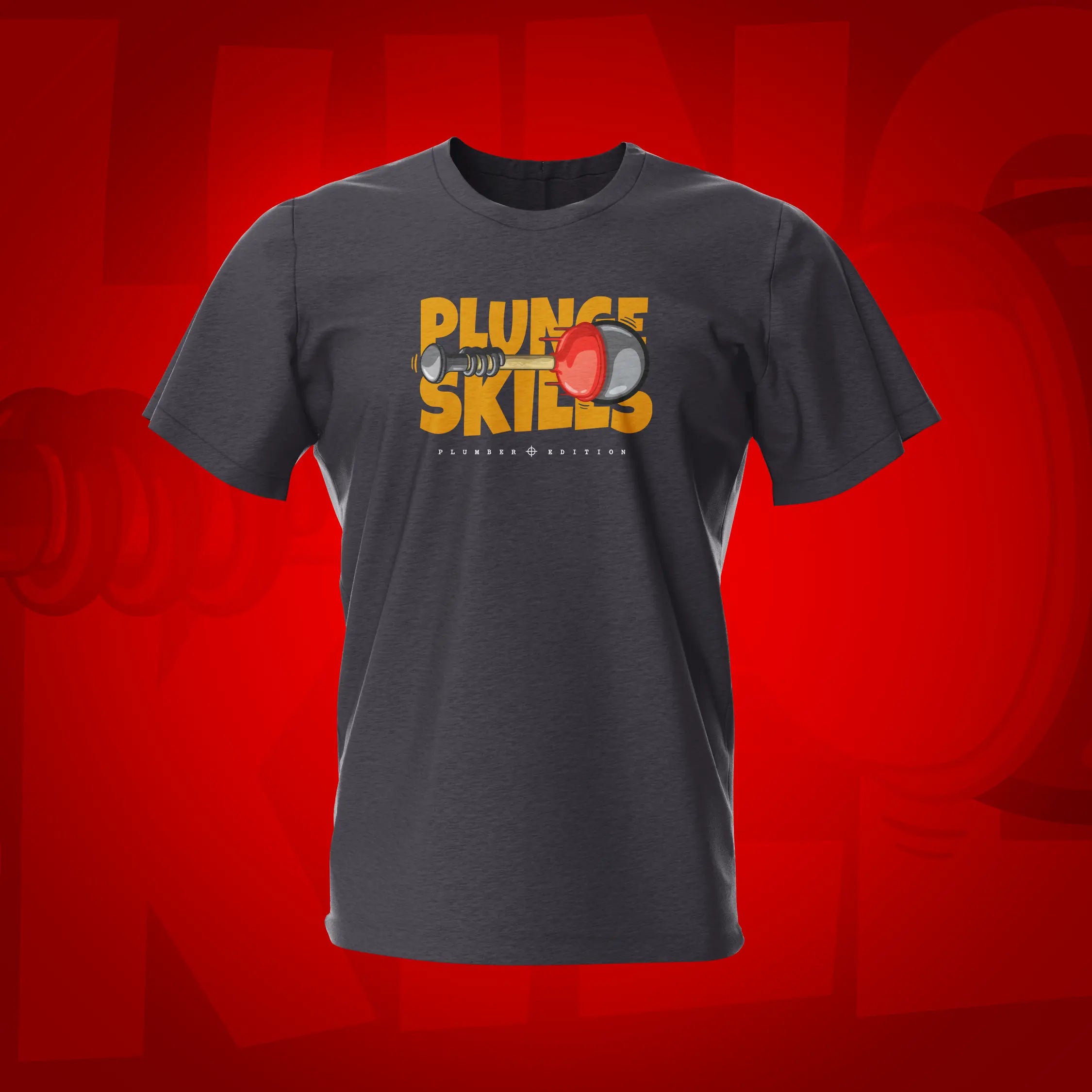 Plungers Skills Tweed Plumber Ed Pinball T-Shirt  | Pinball Invasion