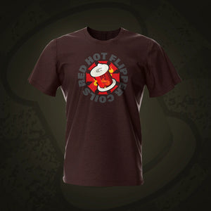 Red Hot Flippy Flippers Dark Chocolate Pinball T-Shirt | Pinball Invasion