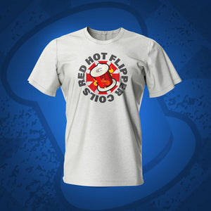 Red Hot Flippy Flippers White Pinball T-Shirt | Pinball Invasion