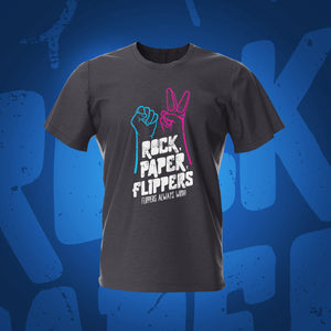 Rock Paper Flippers Game On Tweed Pinball T-Shirt | Pinball Invasion