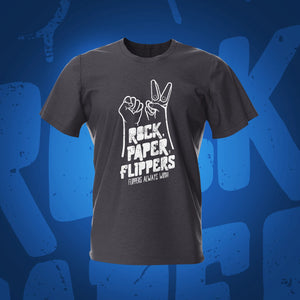 Rock Paper Flippers Vintage Game On White Edition Tweed Pinball T-Shirt | Pinball Invasion