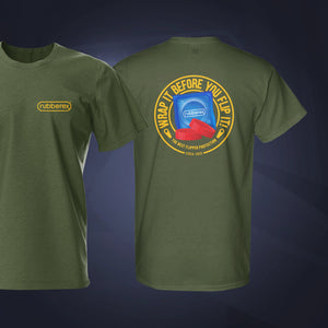 Rubberex Military Green Pinball T-Shirt | Pinball Invasion