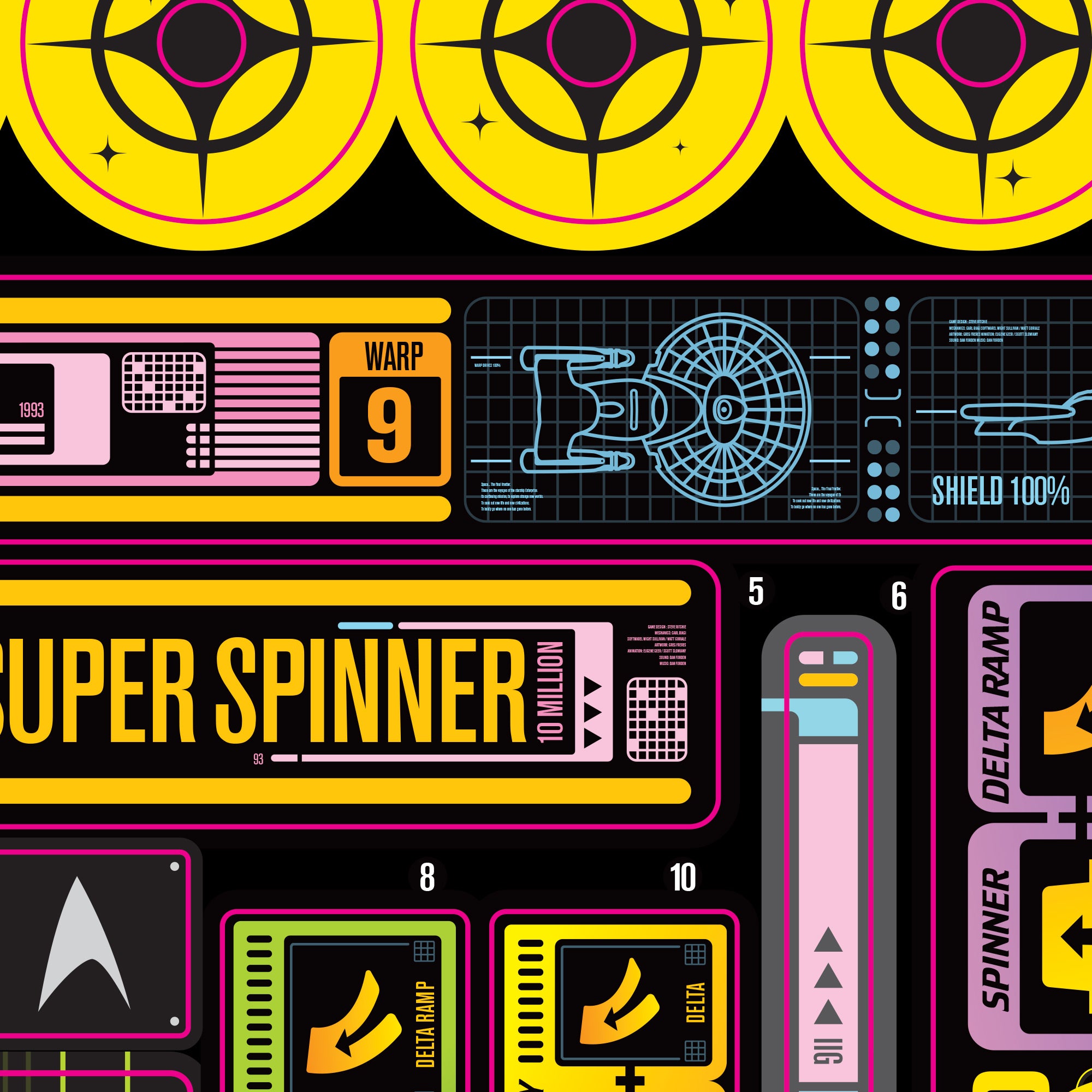 Star Trek Next Generation Pinball Target Decal Set Close Up 1 | Pinball Invasion