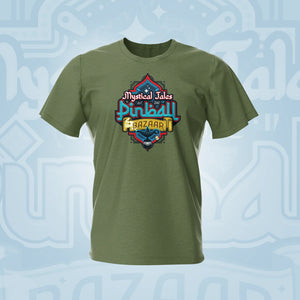 Tales of the Pinball Bazaar Military Green Pinball T-Shirt | Pinball Invasion