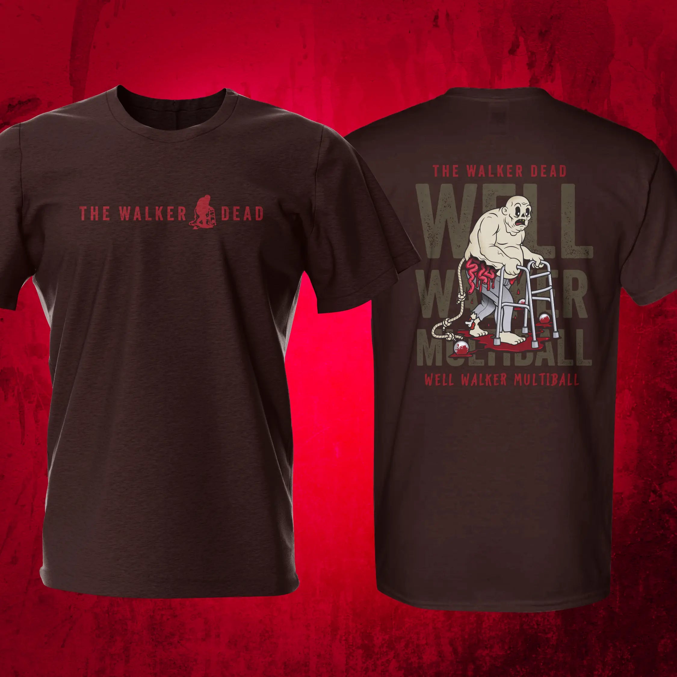 The Walker Dead Dark Chocolate Pinball T-Shirt | Pinball Invasion