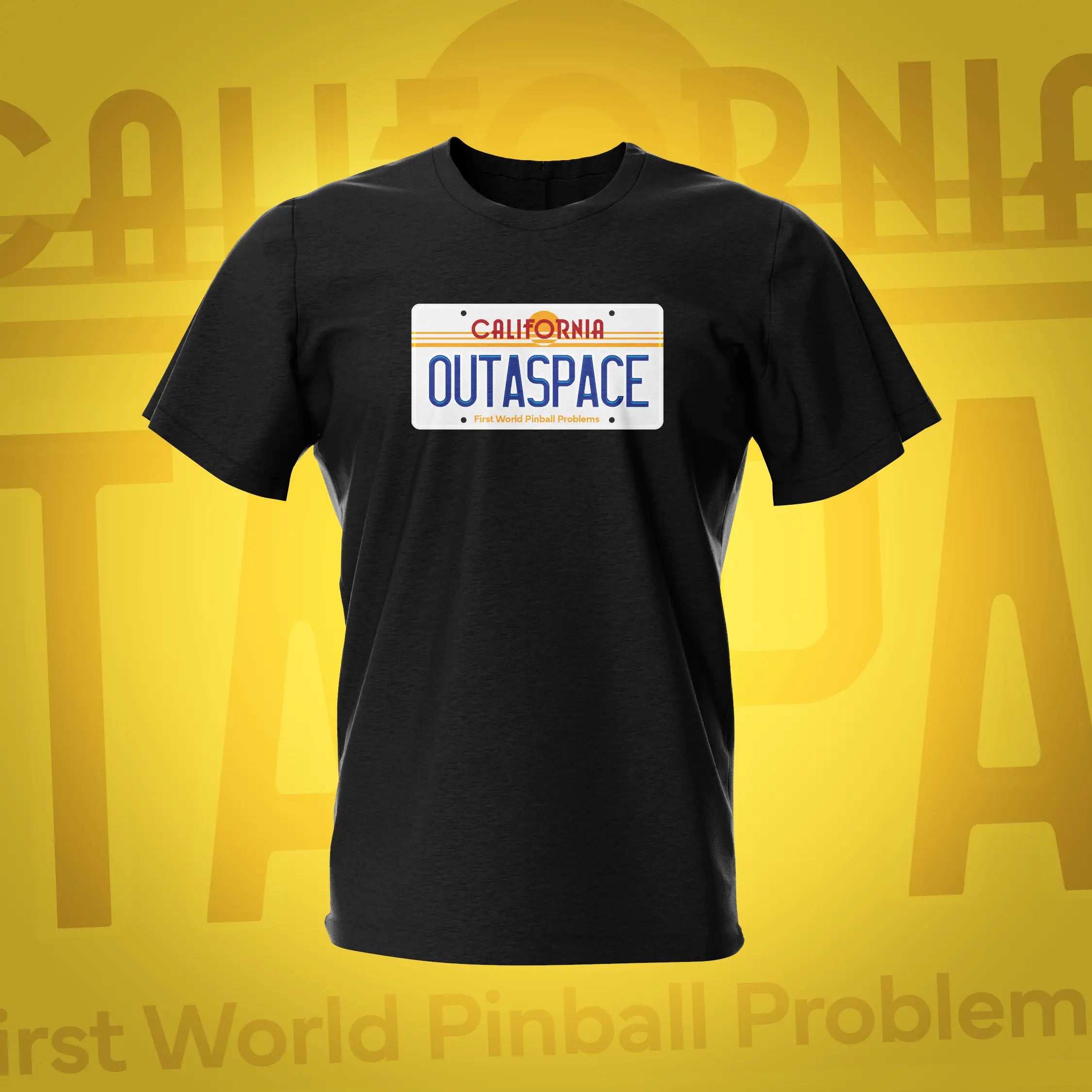 BTTF Outspace Black Pinball TShirt | Pinball Invasion