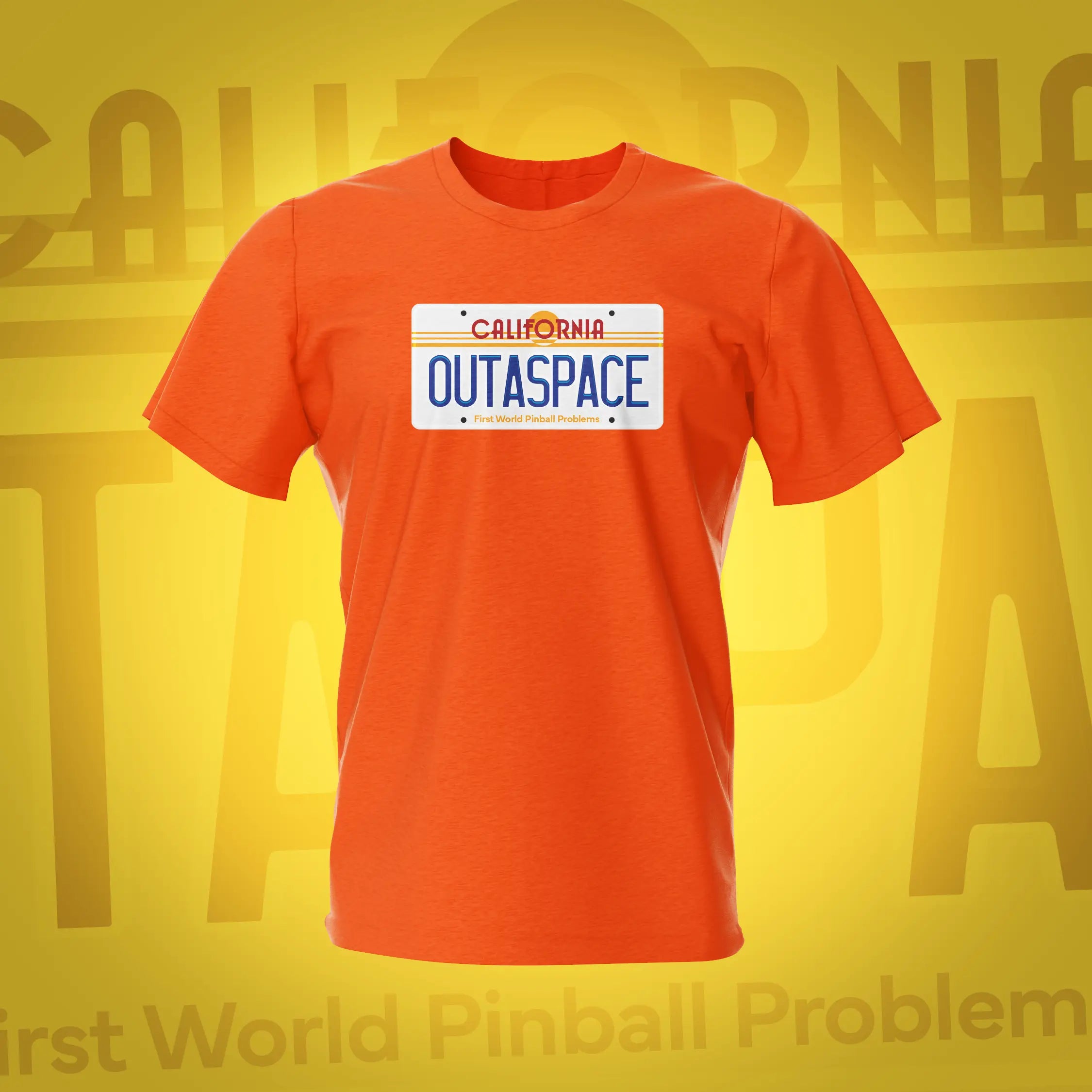 BTTF Outspace Orange Pinball T-Shirt | Pinball Invasion