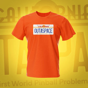 BTTF Outspace Orange Pinball T-Shirt | Pinball Invasion