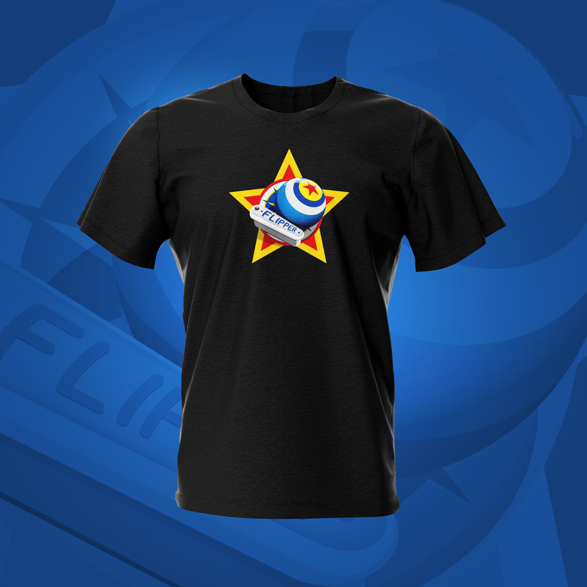 The Flipper Black Pinball T-Shirt | Pinball Invasion