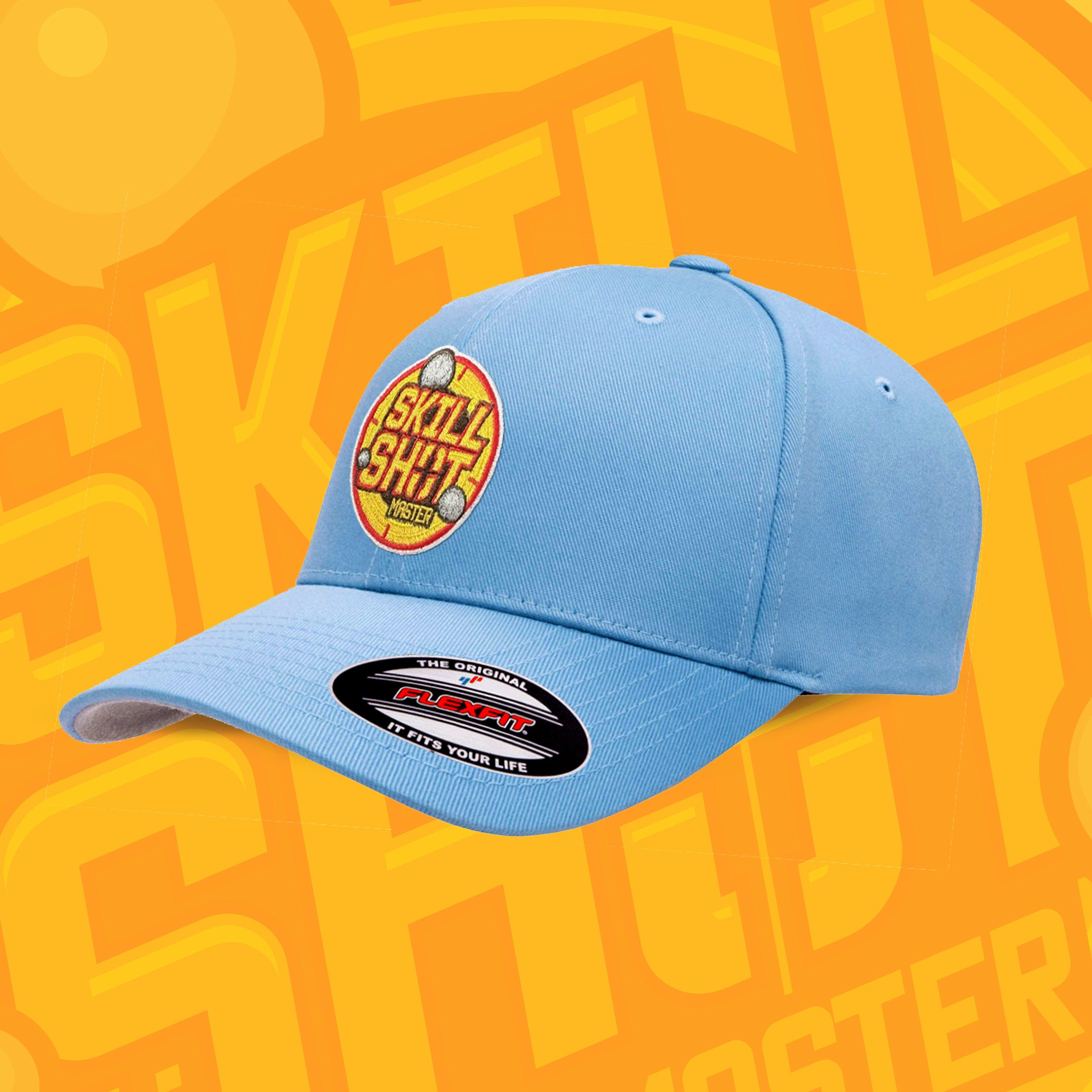 Carolina Blue Skill Shot Master Fitted Pinball Hat | Pinball Invasion