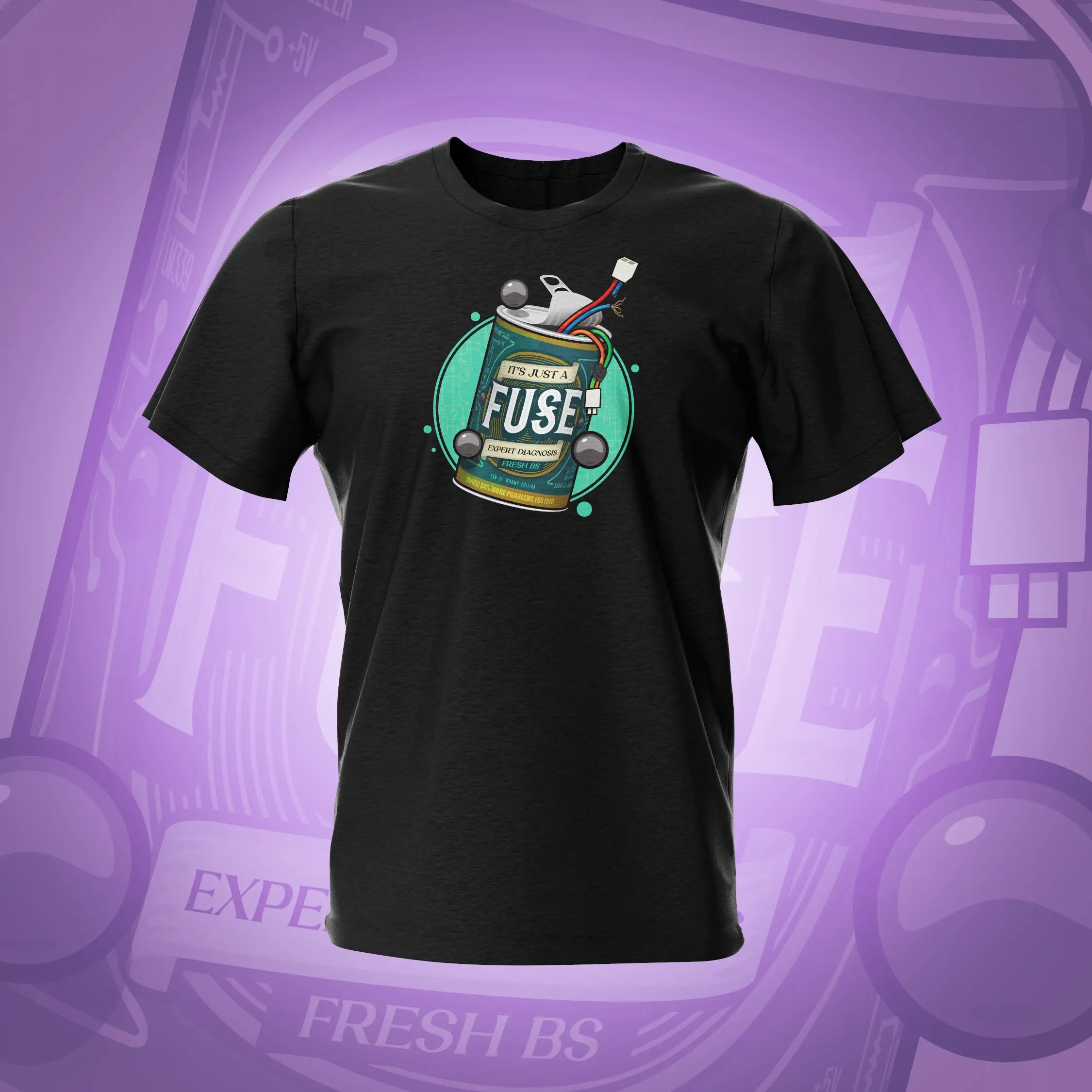 its Just a Fuse Black Pinball T-Shirt | Pinball Invasion