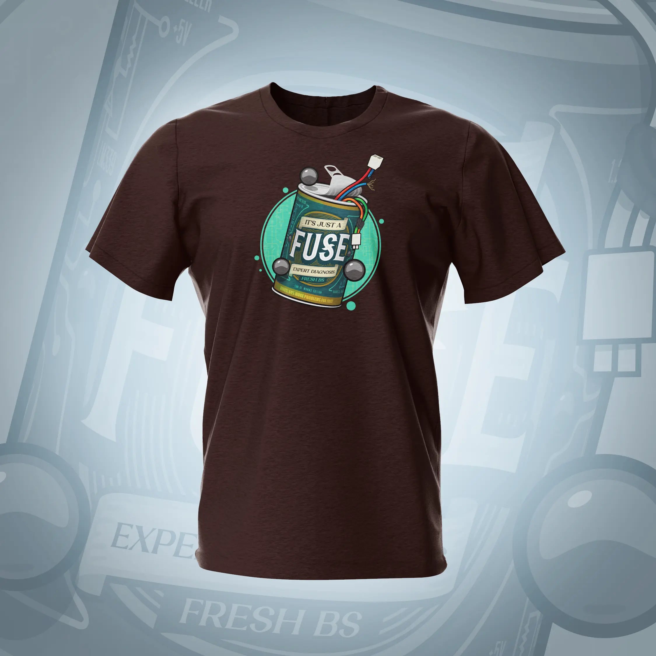 its Just a Fuse Dark Chocolate Pinball T-Shirt | Pinball Invasion
