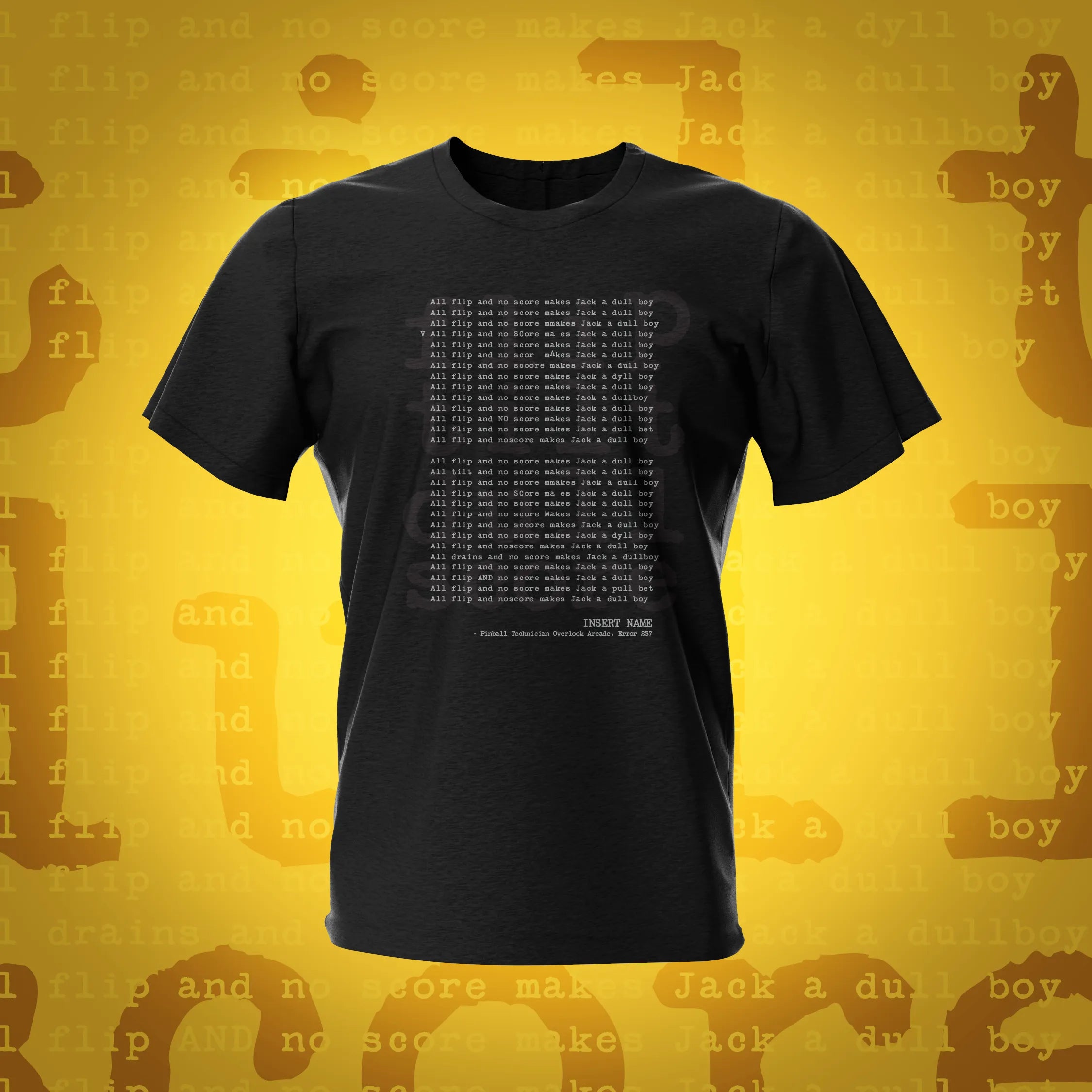 All Flip and No Score lack Pinball T-Shirt | Pinball Invasion