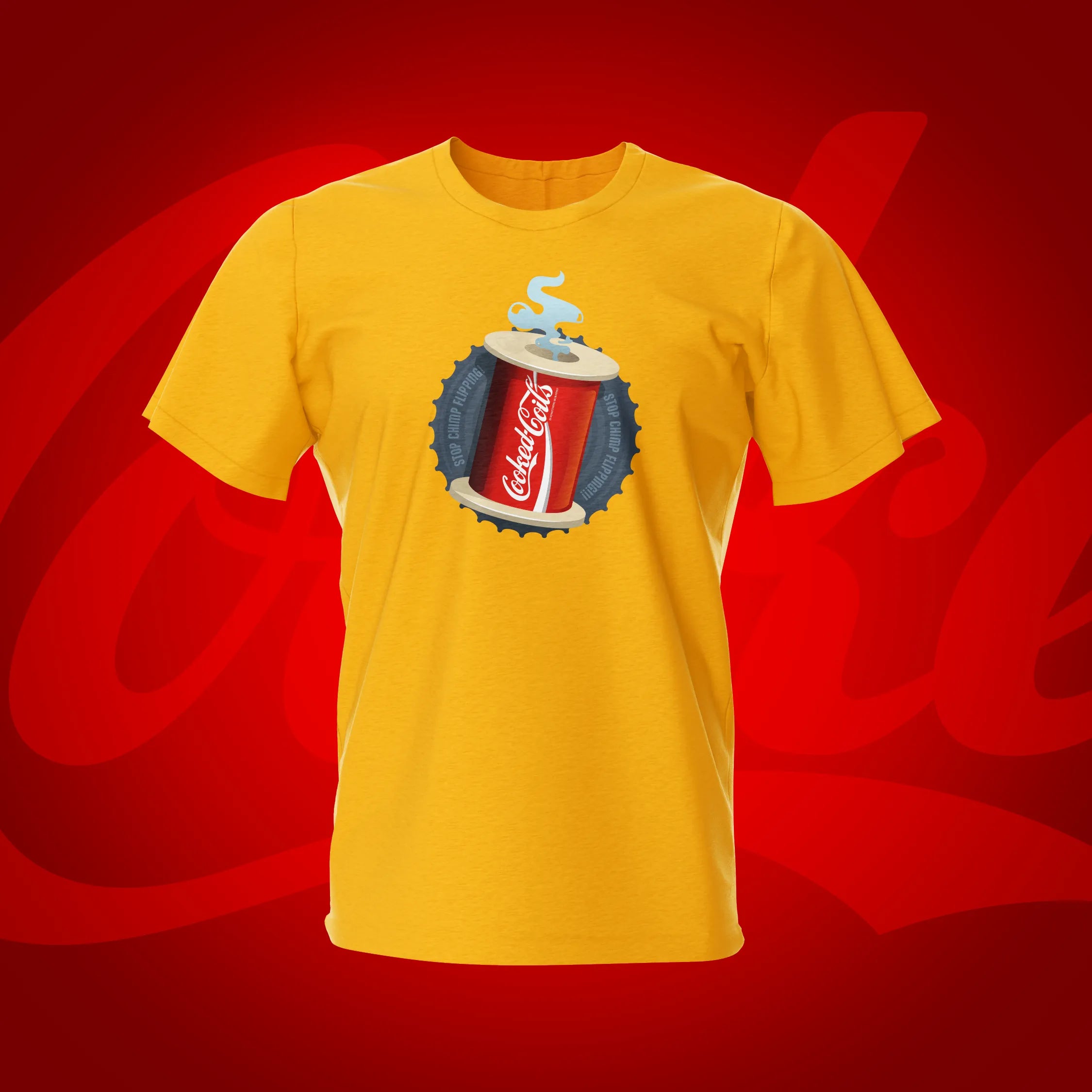 Cooked Coils Gold Pinball Coil T-Shirt | Pinball Invasion