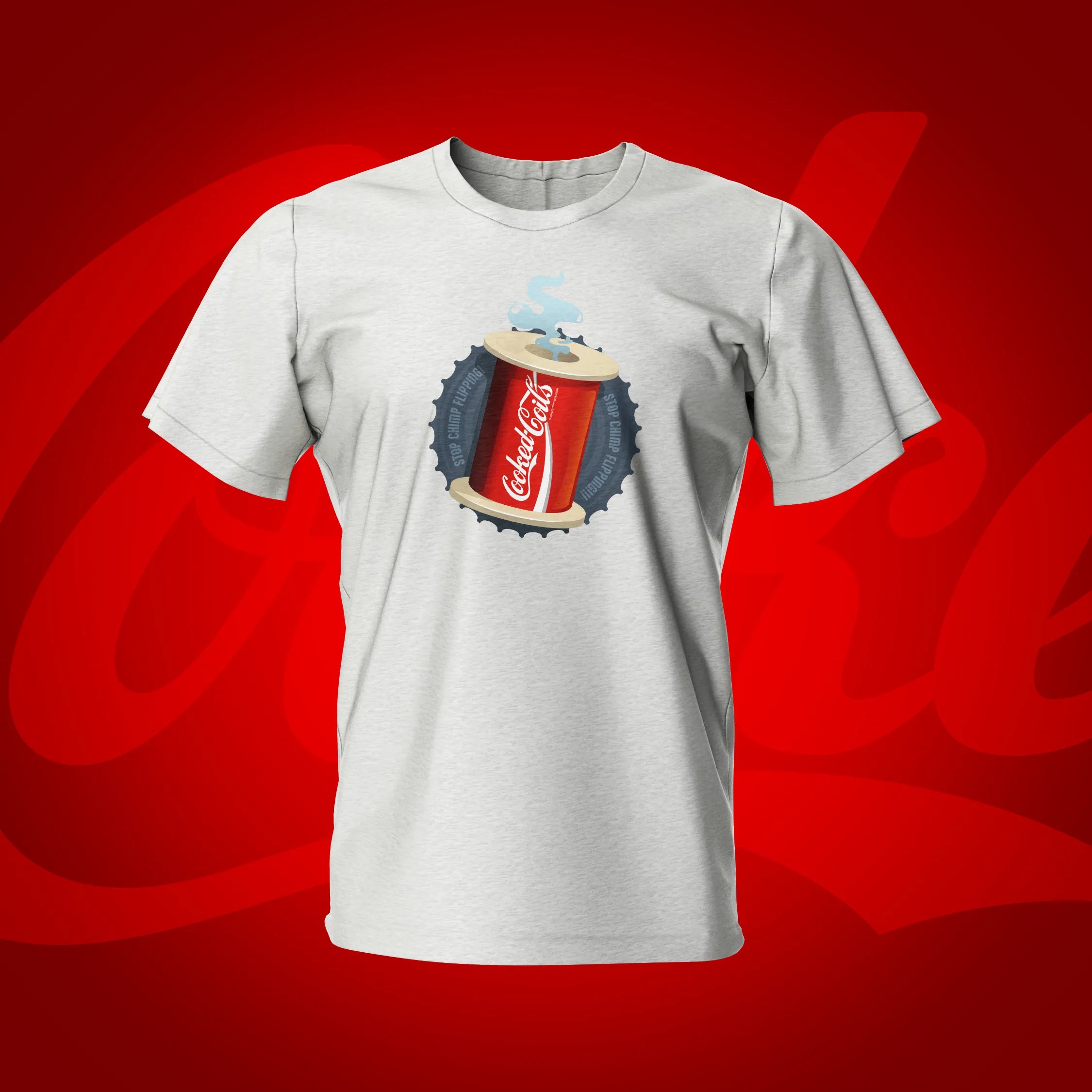 Cooked Coils White Coil Pinball T-Shirt | Pinball Invasion