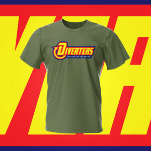 Diverters Paths of Infinity Military Green Pinball T-Shirt | Pinball Invasion