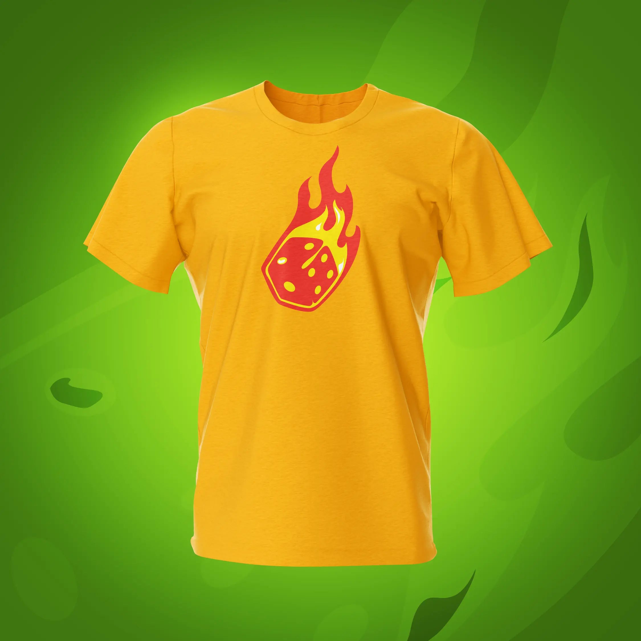 Flaming Dice Gold Board Game T-Shirt | Pinball Invasion