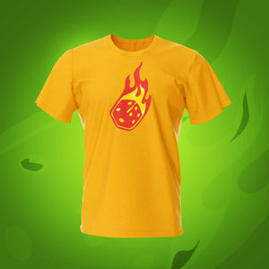 Flaming Dice Gold Board Game T-Shirt | Pinball Invasion