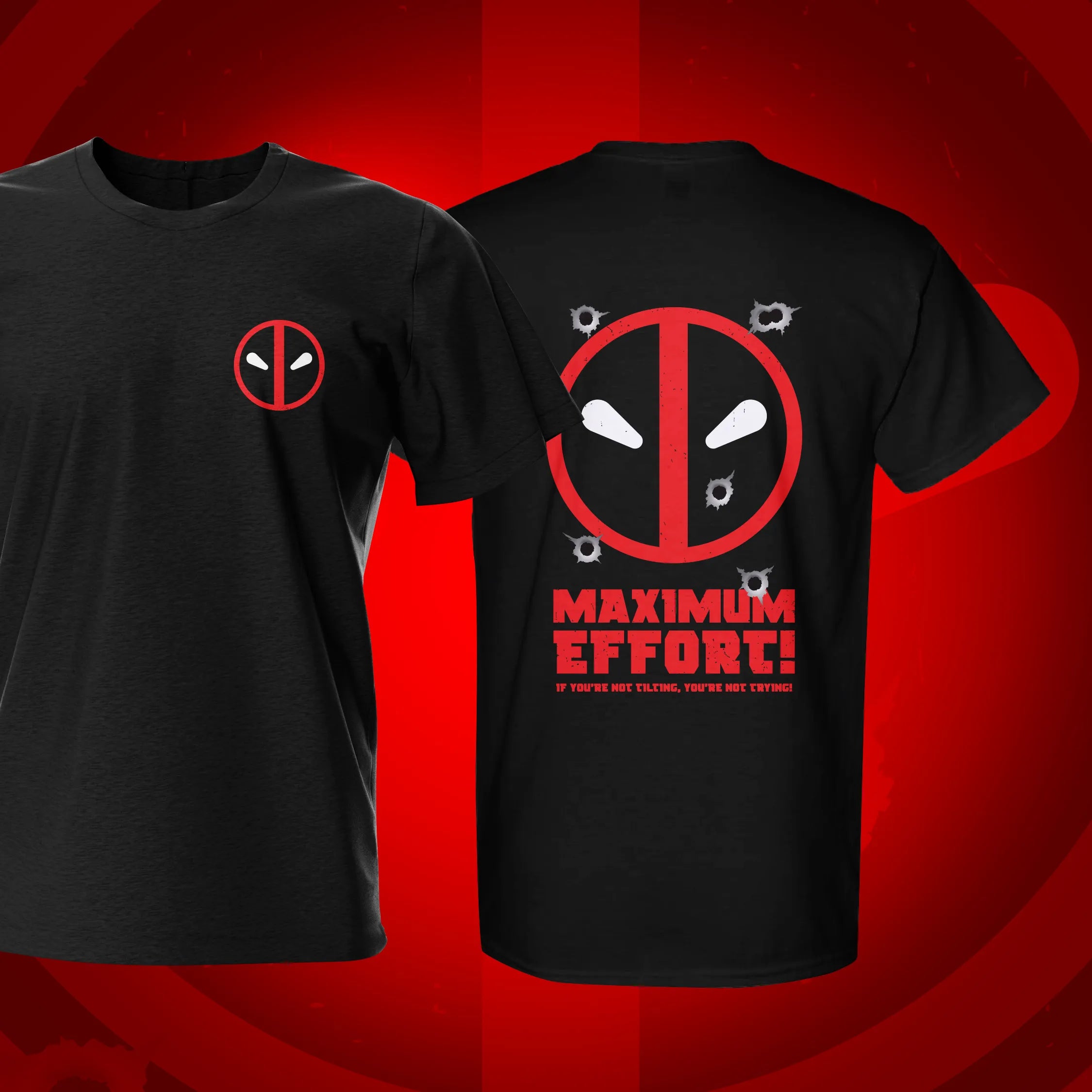 Maximum Effort Black FB Pinball T-Shirt | Pinball Invasion