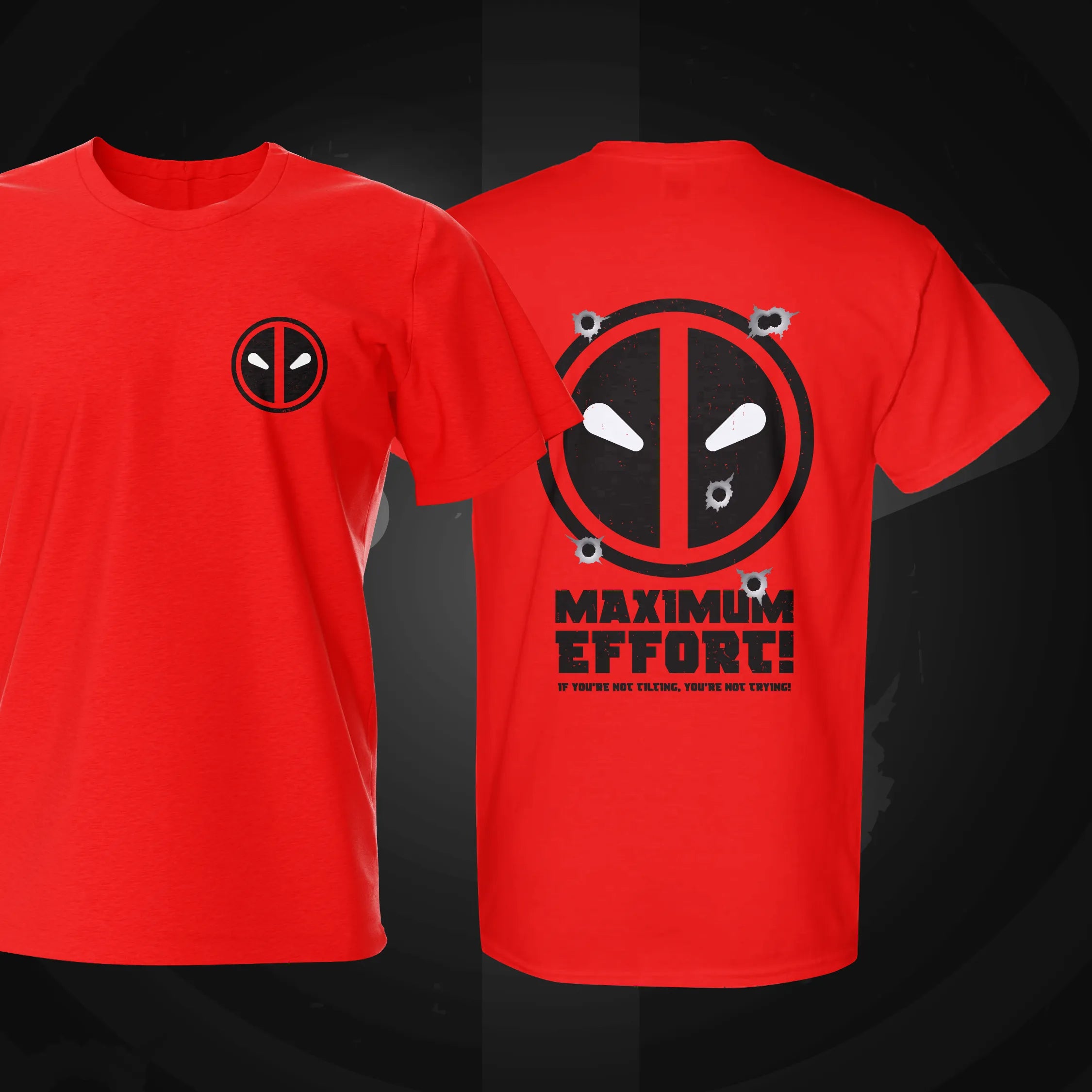 Maximum Effort Red FB Pinball T-Shirt | Pinball Invasion