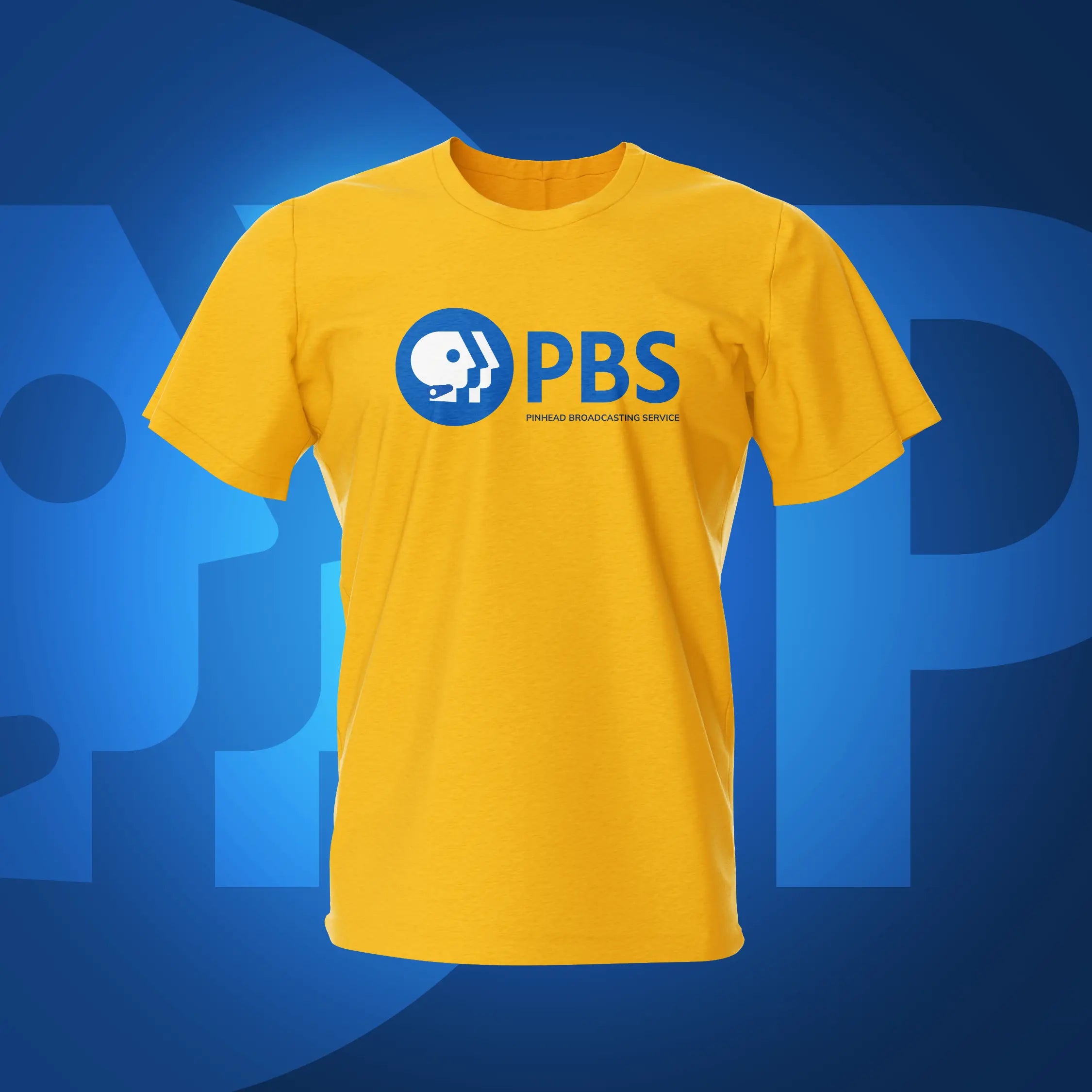PBS Pinhead Broadcasting Service Gold Pinball T-Shirt | Pinball Invasion